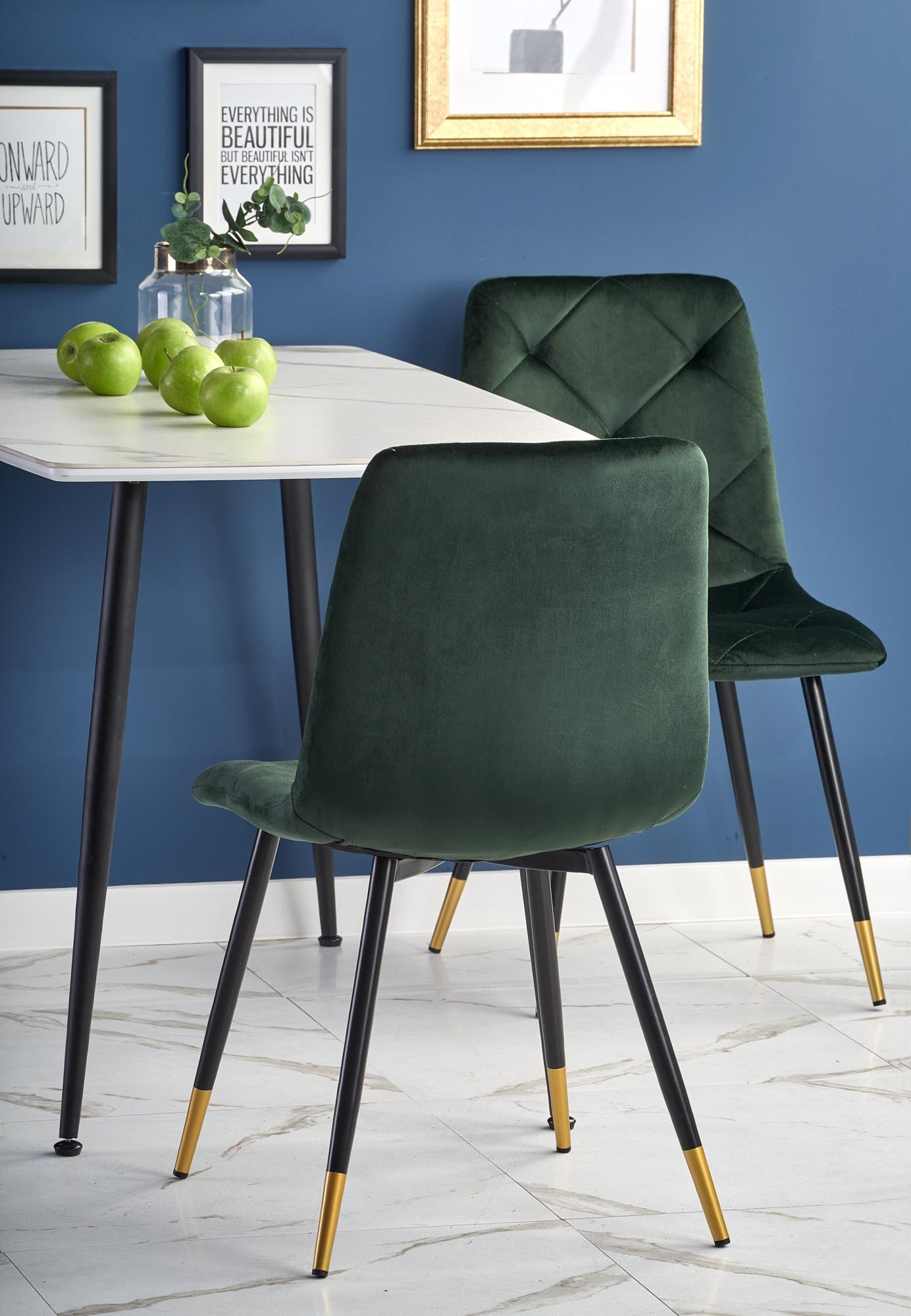 MARCO stół 120/70/77 cm,  biały marmur / czarny