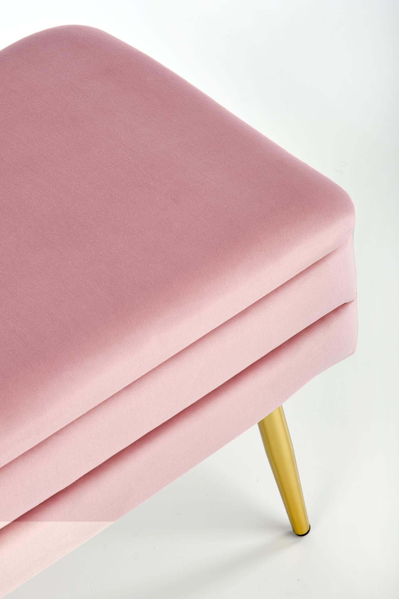 VELVA ławka różowy/złoty z funkcją pojemnika