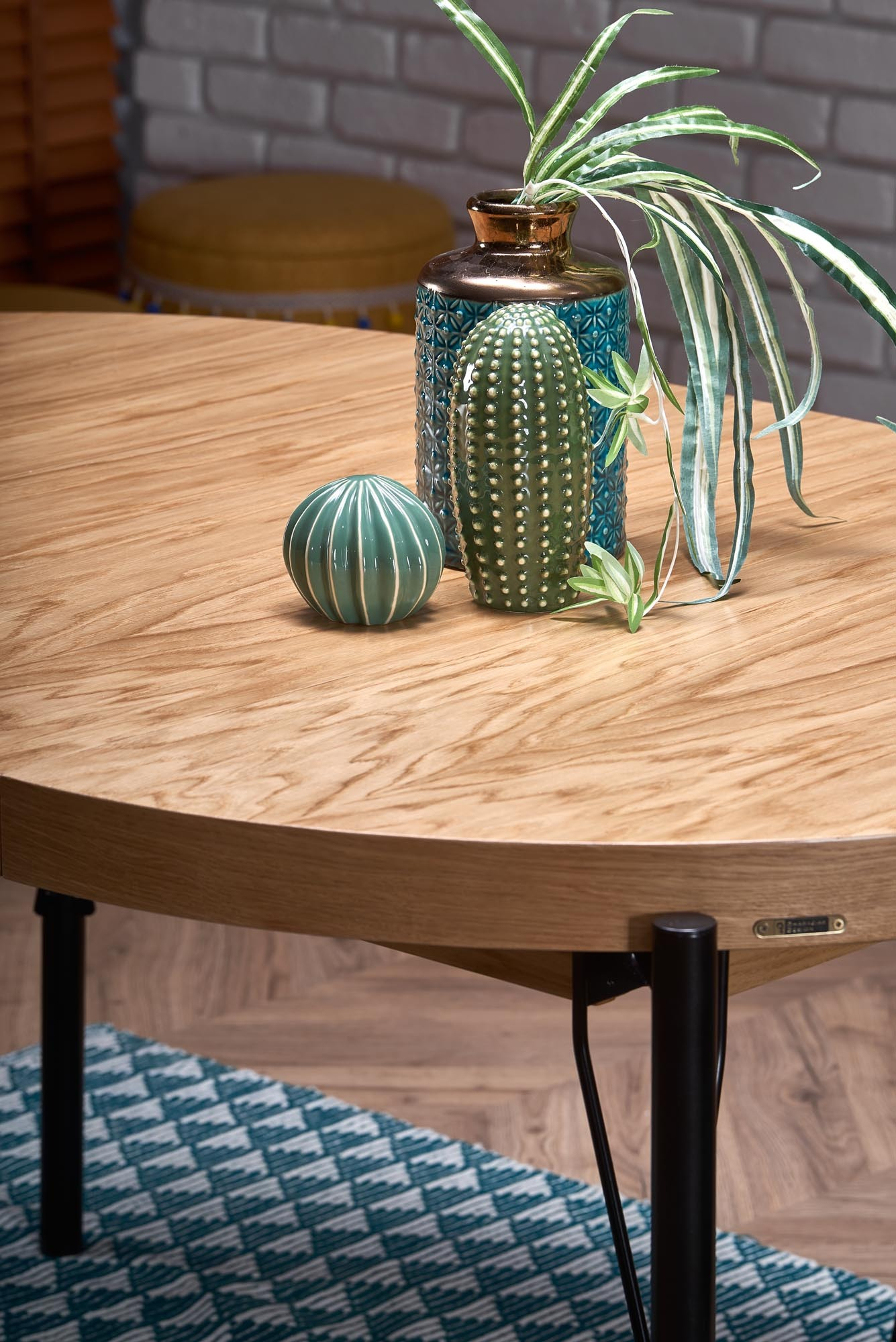 INFERNO stół rozkładany 100-300/100/76 cm, dąb naturalny - czarny