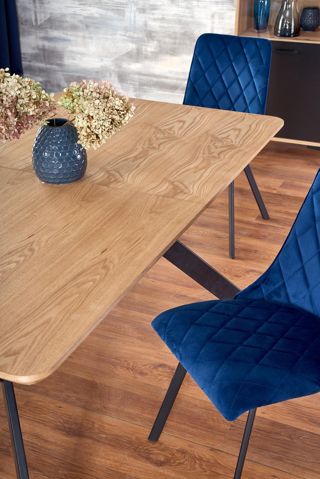 BACARDI stół rozkładany 160-220/90/76 cm, dąb naturalny / czarny