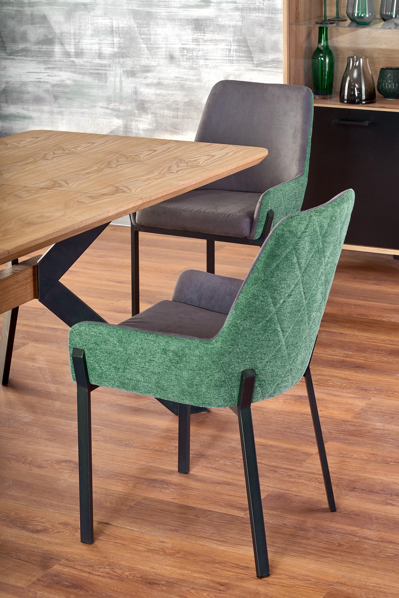 BACARDI stół rozkładany 160-220/90/76 cm, dąb naturalny / czarny