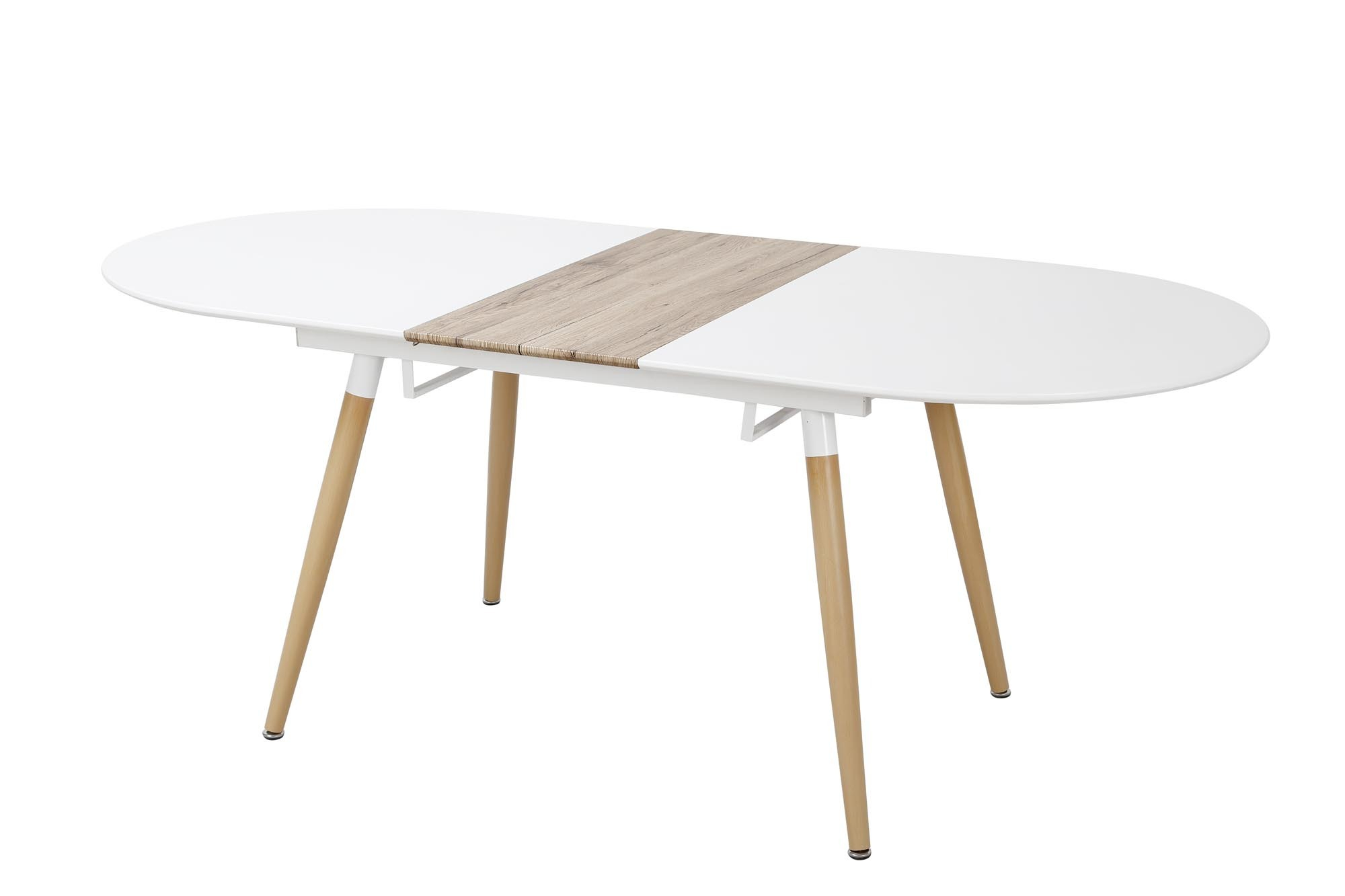 CALIBER stół rozkładany 160-200/90/76 cm biały / dąb san remo