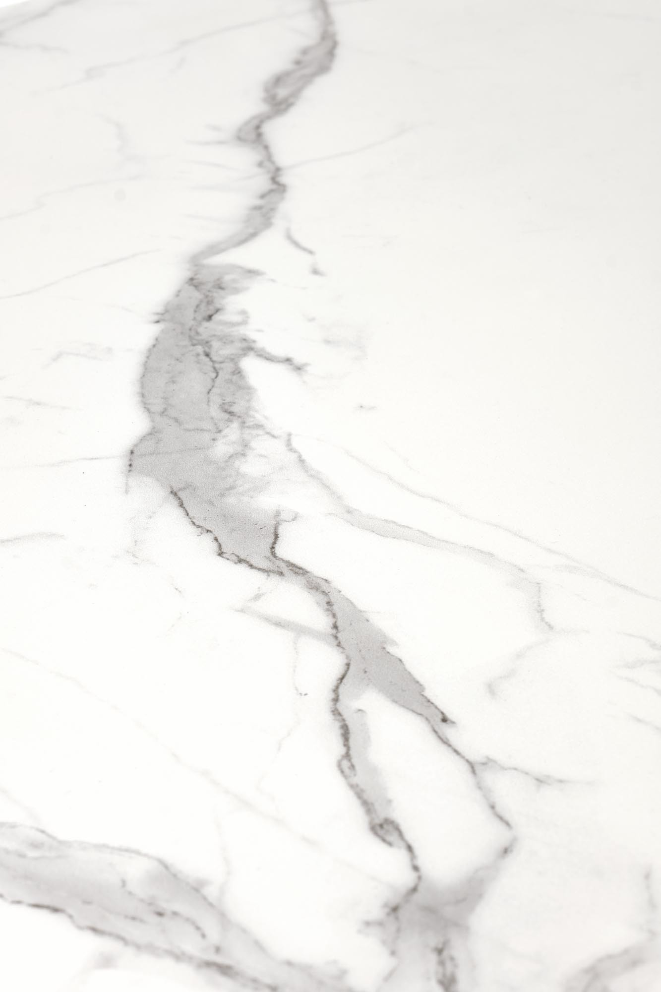 DIESEL stół rozkładany 160-200/90/76 cm, blat - biały marmur / c. popiel, nogi - czarny