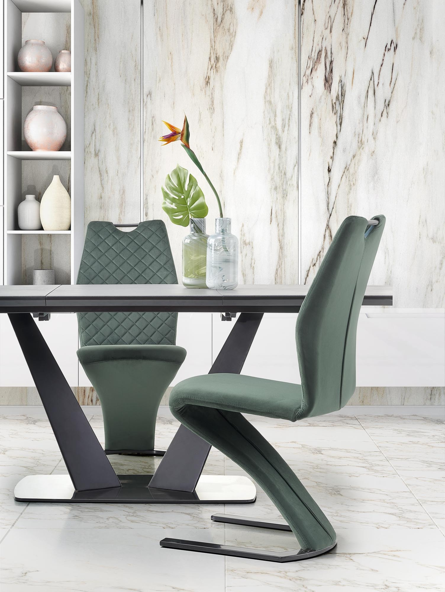 FANGOR stół rozkładany 160-220/90/76 cm, blat - ciemny popiel, podstawa - czarny