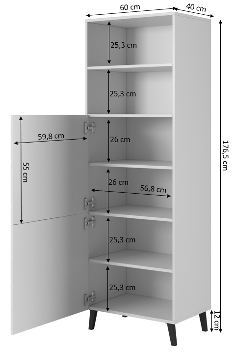 ABETO WITRYNA 60 biały mat/ biały połysk