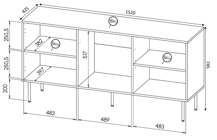 HOLE KOMODA 152 biały mat/ biały mat