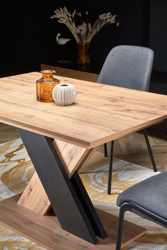 XARELTO stół rozkładany 130-175/85/76 cm, dąb wotan - czarny