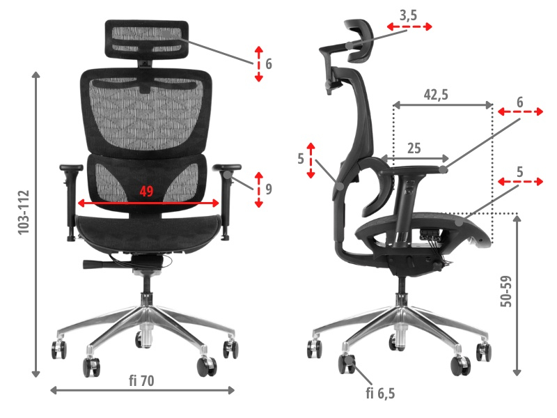 Fotel biurowy obrotowy ErgoNew S1A siedzisko siatkowe