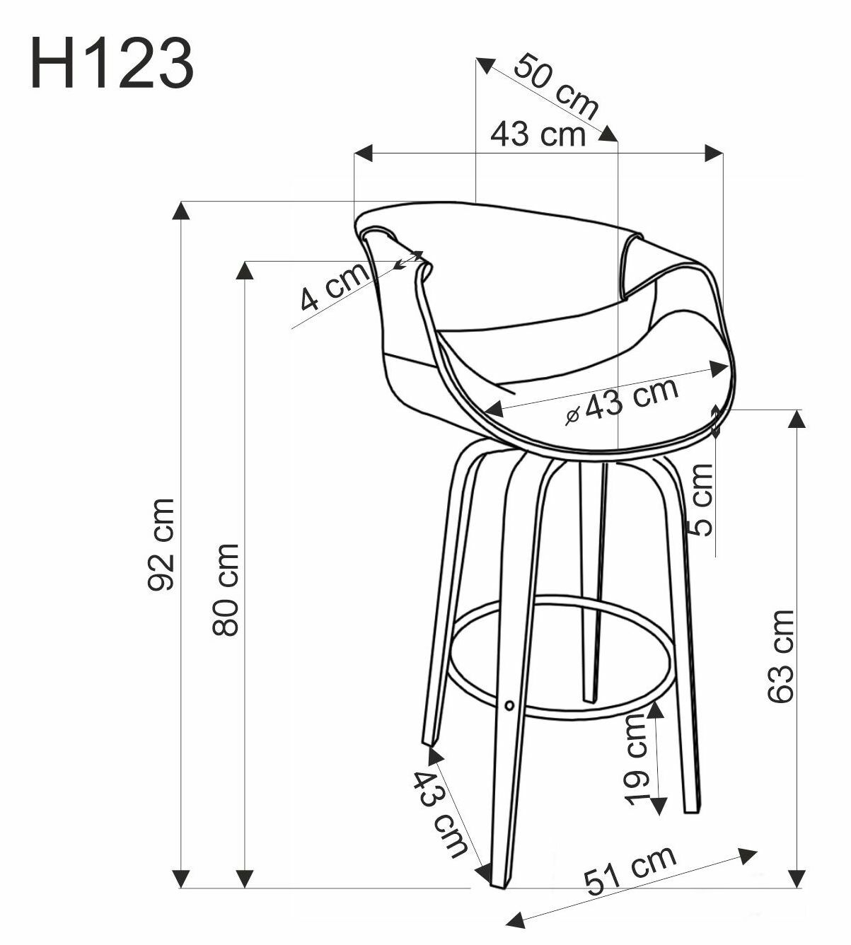 H123 hoker popielaty / orzechowy