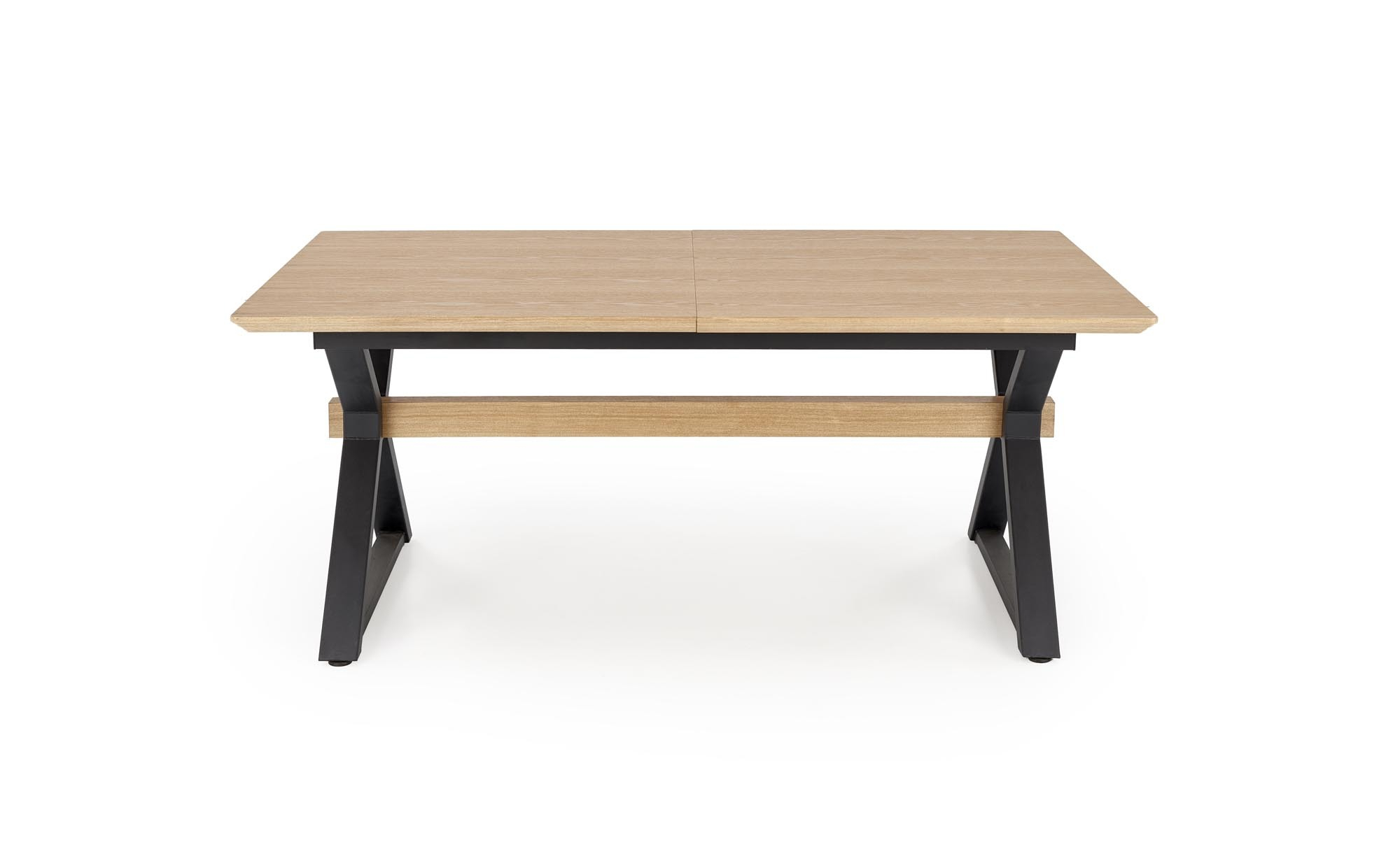 HENRY stół rozkładany 180-300/100/75/136 cm, blat - naturalny, nogi - czarny