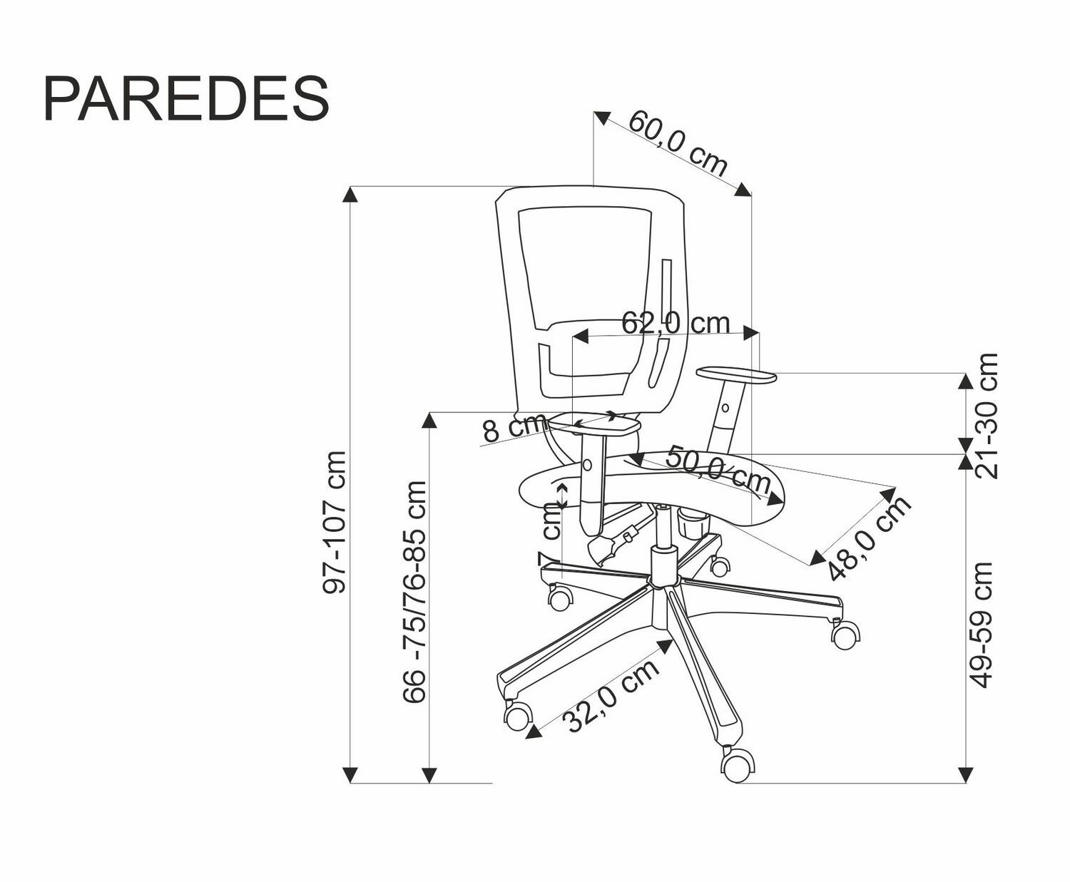 PAREDES krzesło obrotowe czarny- atestowany