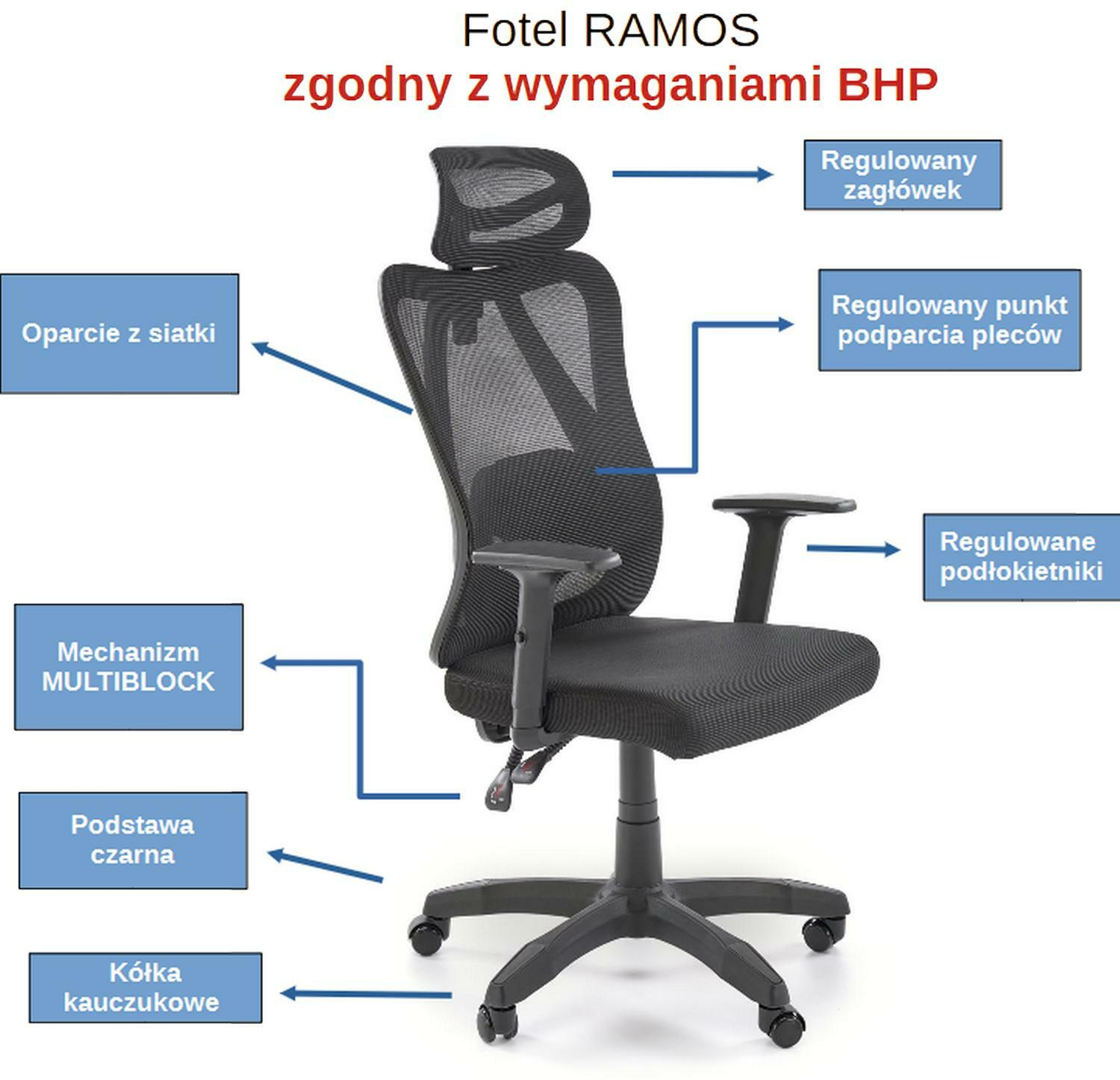 RAMOS fotel obrotowy czarny
