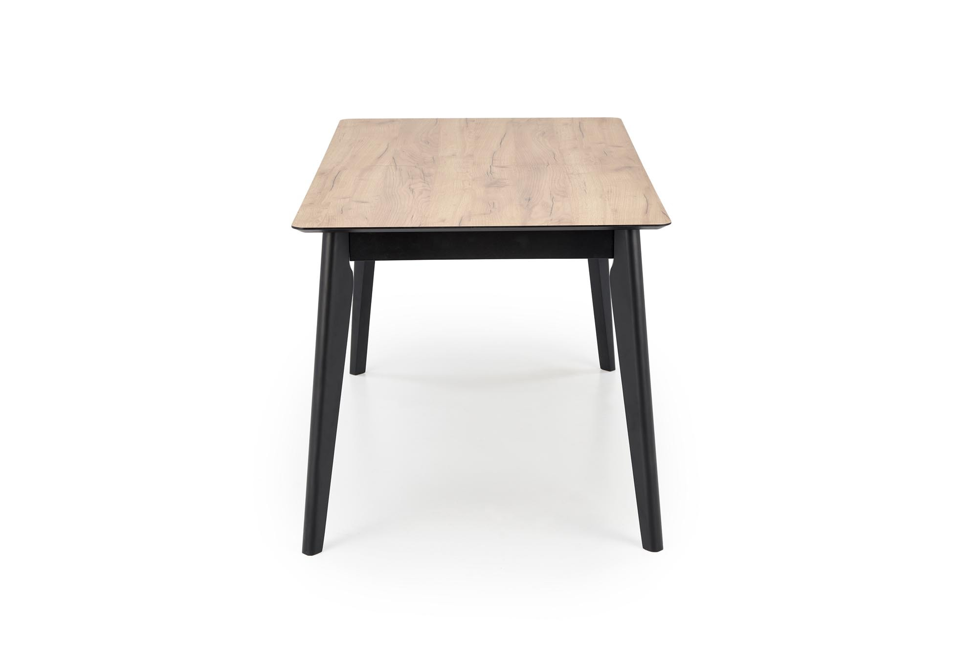 GULIAN stół rozkładany 140-180/80/76 cm, blat - dąb wotan, nogi - czarny