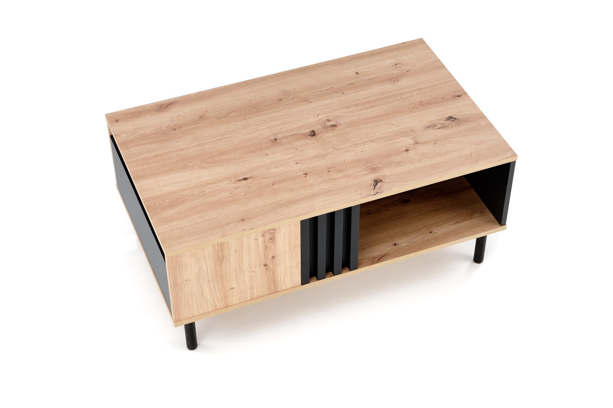 SONIA ława z szufladą dąb artisan/czarny