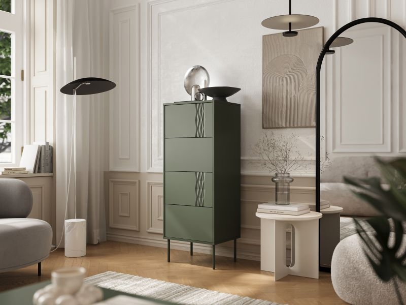 TRESSE komoda 4S zielony