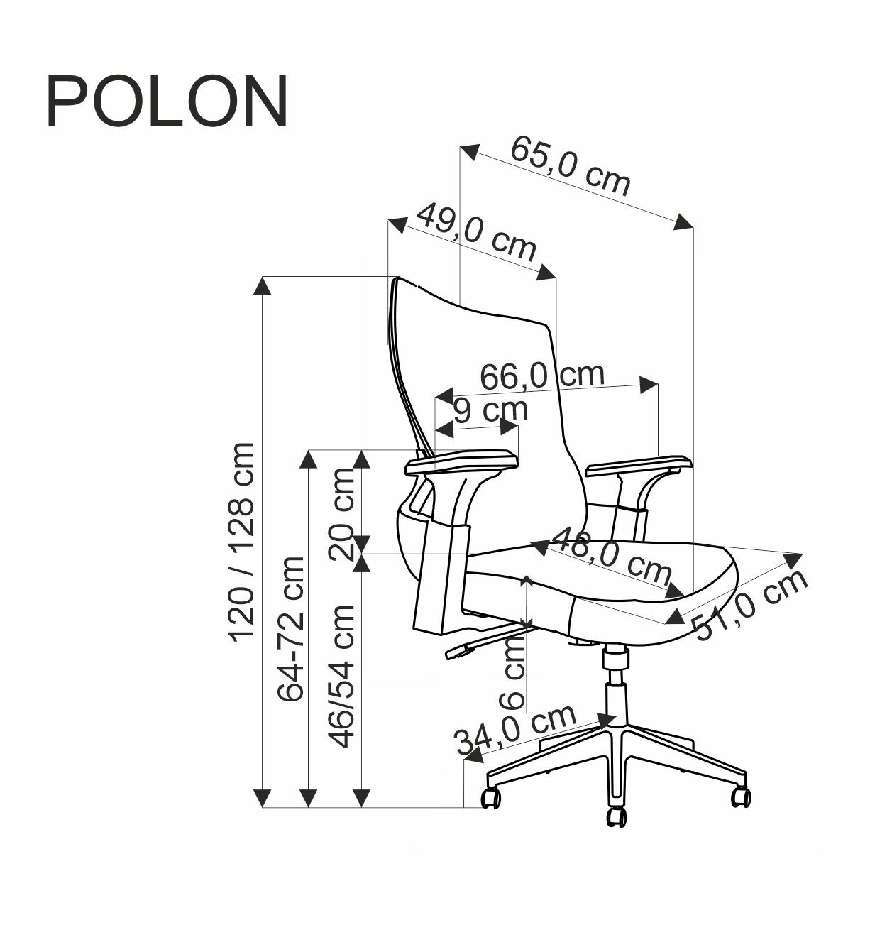 POLON fotel obrotowy czarny (1p=1szt)