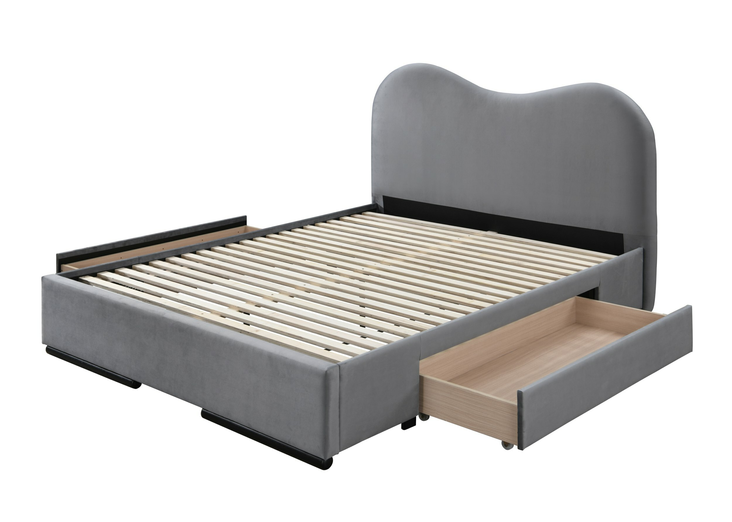 AMBER 160 łóżko z szufladami popiel velvet