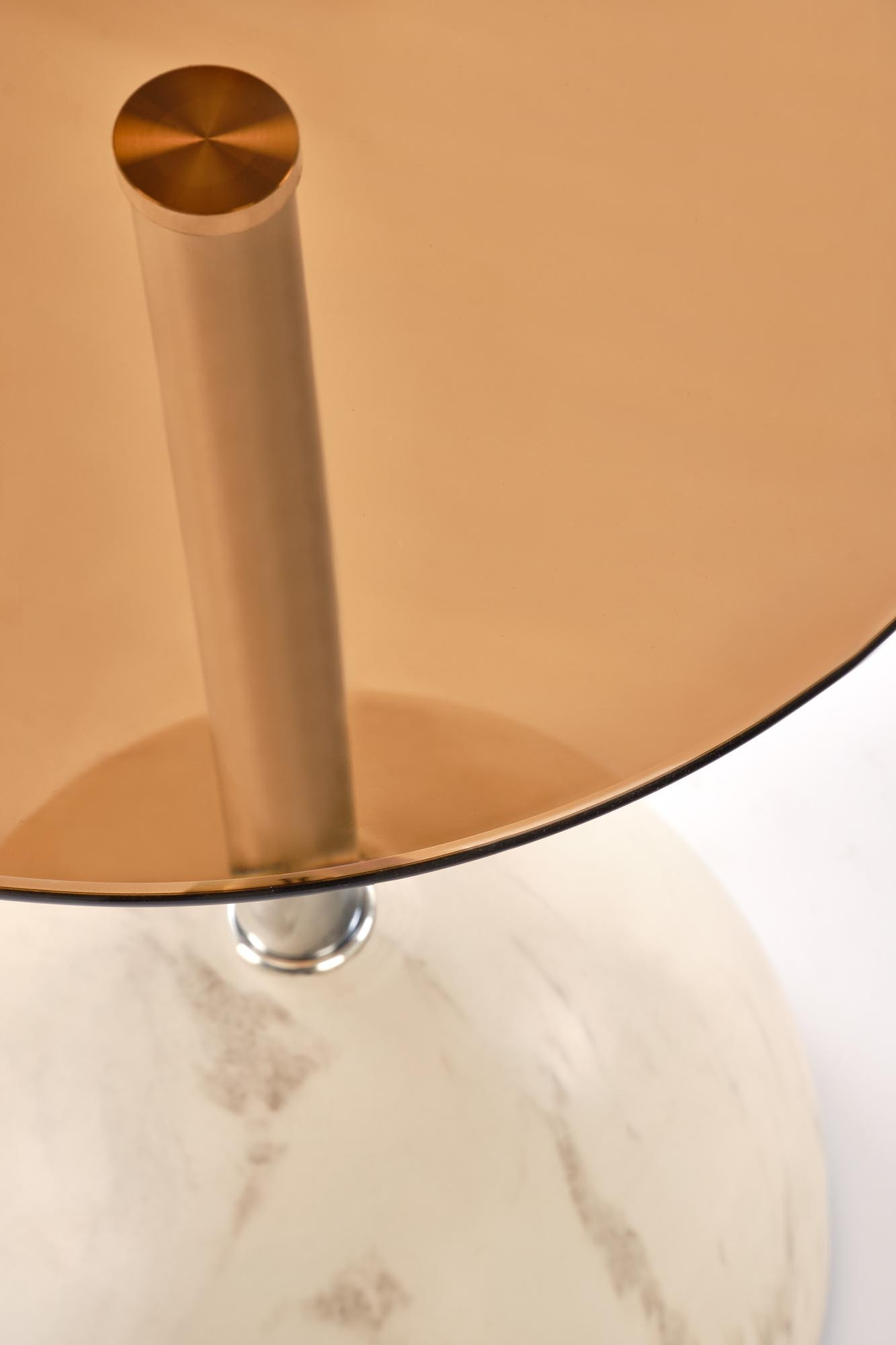 ARIANA ława, beżowy marmur / brązowy