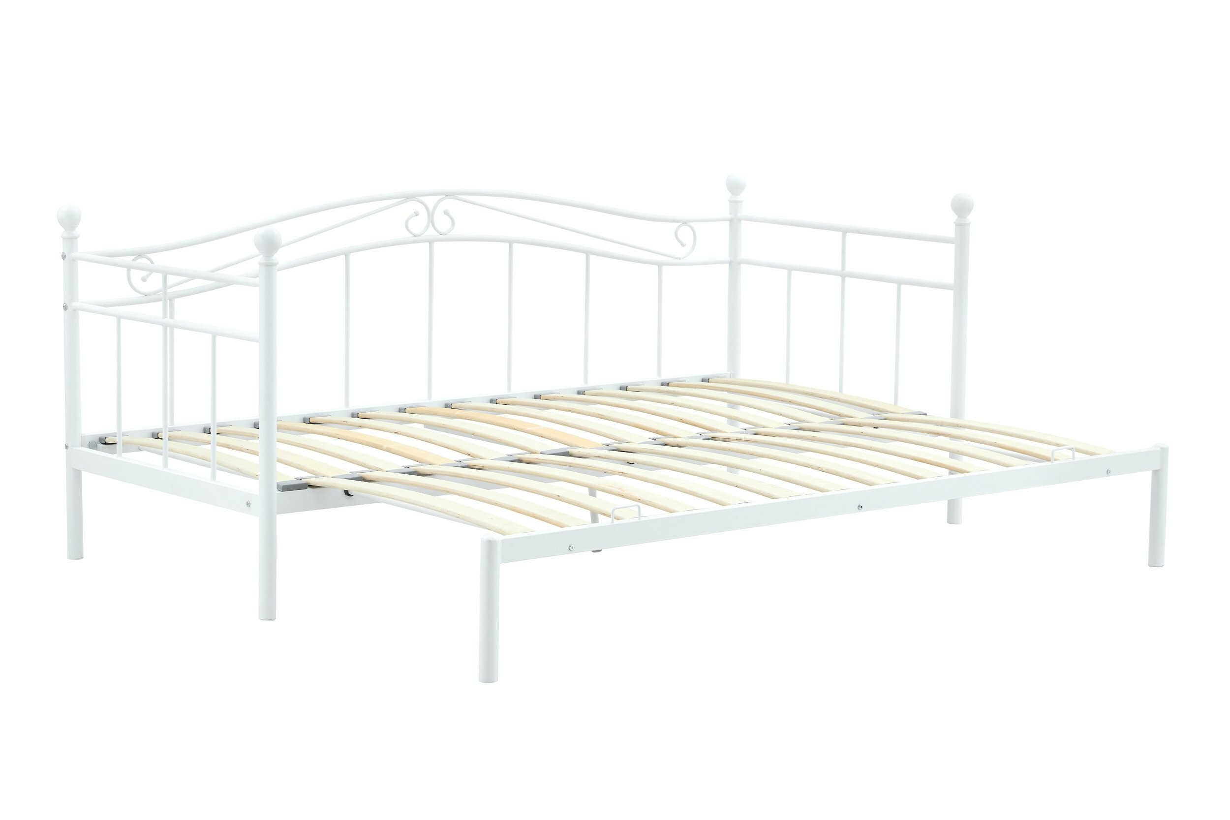 ARIZA łóżko z wysuwanym dodatkowym materacem, biały