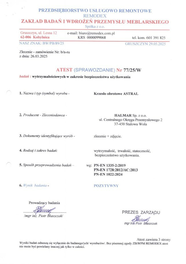 ASTRAL fotel gabinetowy czarny