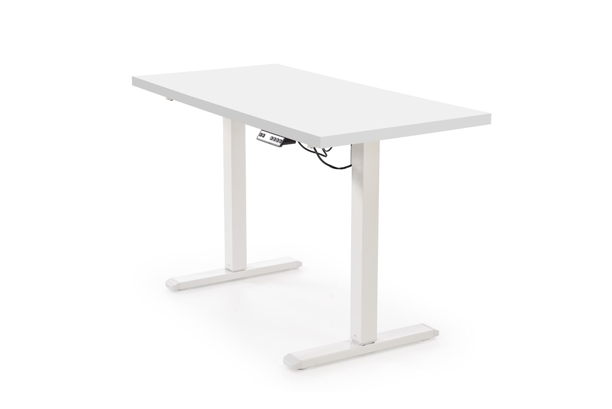 B54 biurko z funkcją regulacji wysokości, blat - biały, stelaż - biały