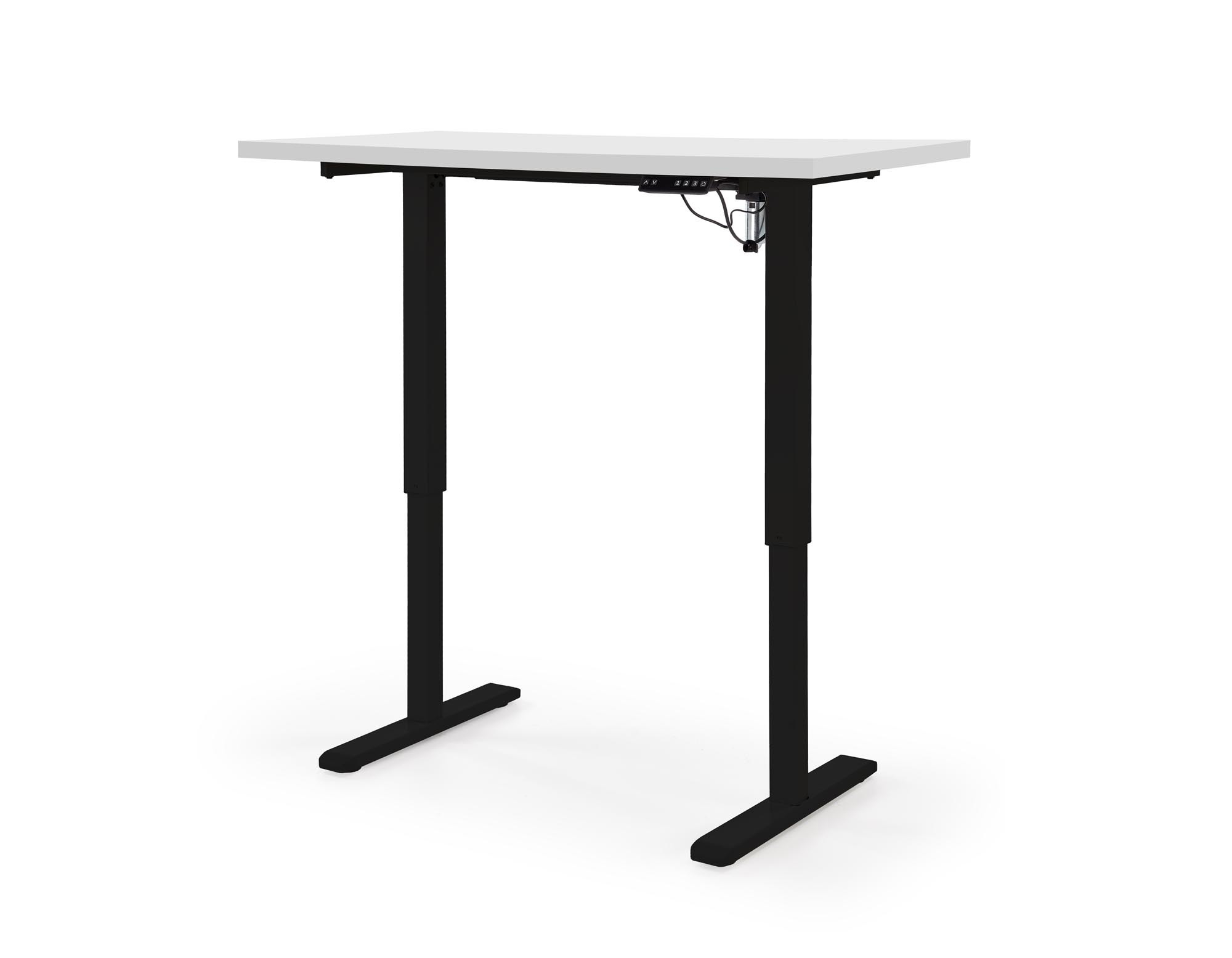 B54 biurko z funkcją regulacji wysokości, blat - biały, stelaż - czarny