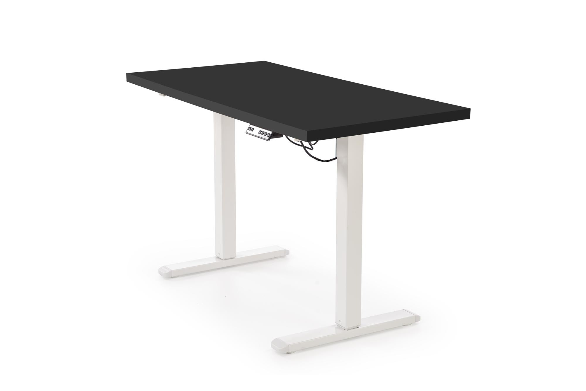 B54 biurko z funkcją regulacji wysokości, blat - czarny, stelaż - biały
