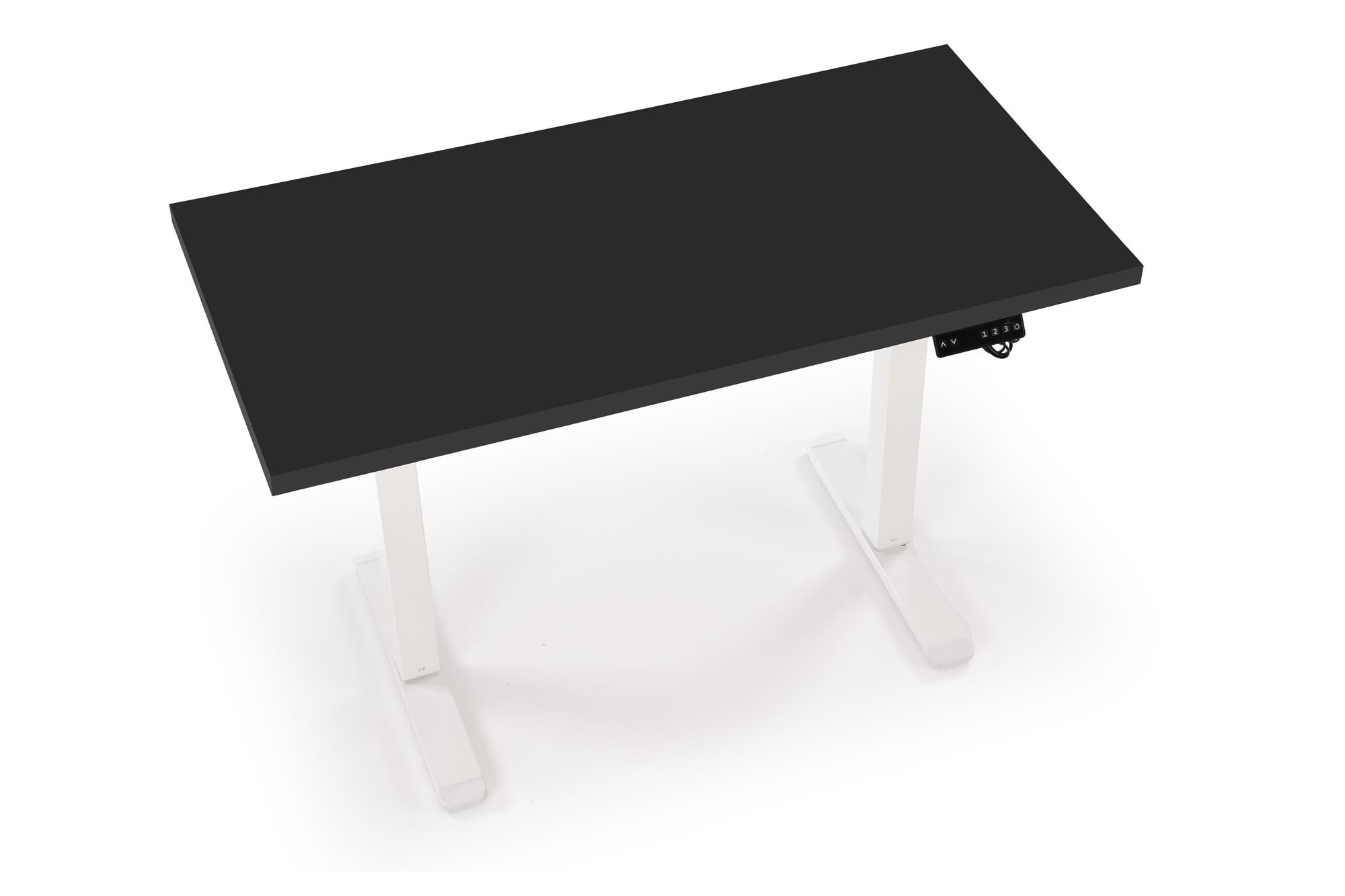 B54 biurko z funkcją regulacji wysokości, blat - czarny, stelaż - biały