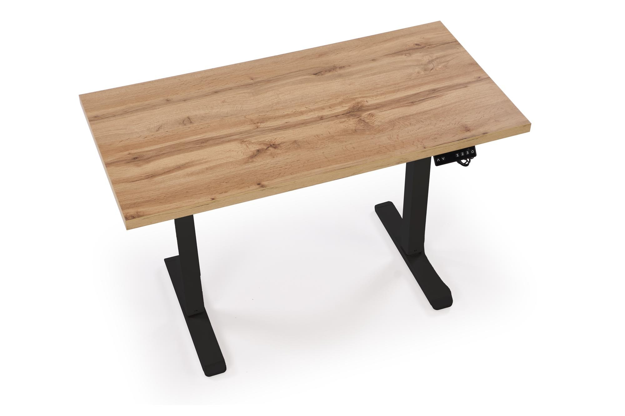 B54 biurko z funkcją regulacji wysokości, blat - dąb artisan, stelaż - czarny