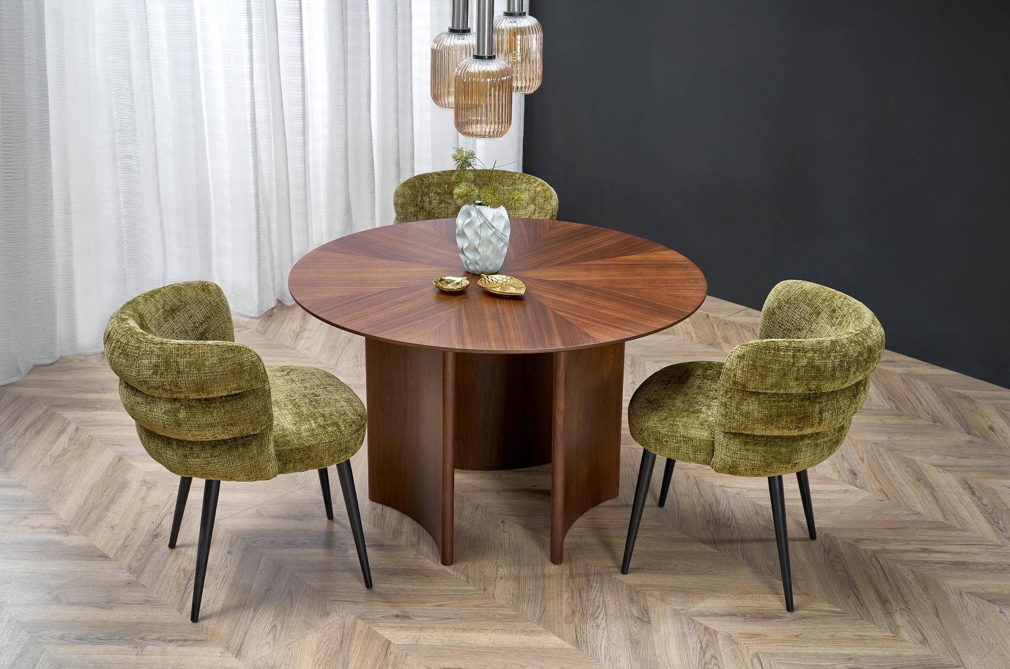 CALDO stół okrągły, orzechowy