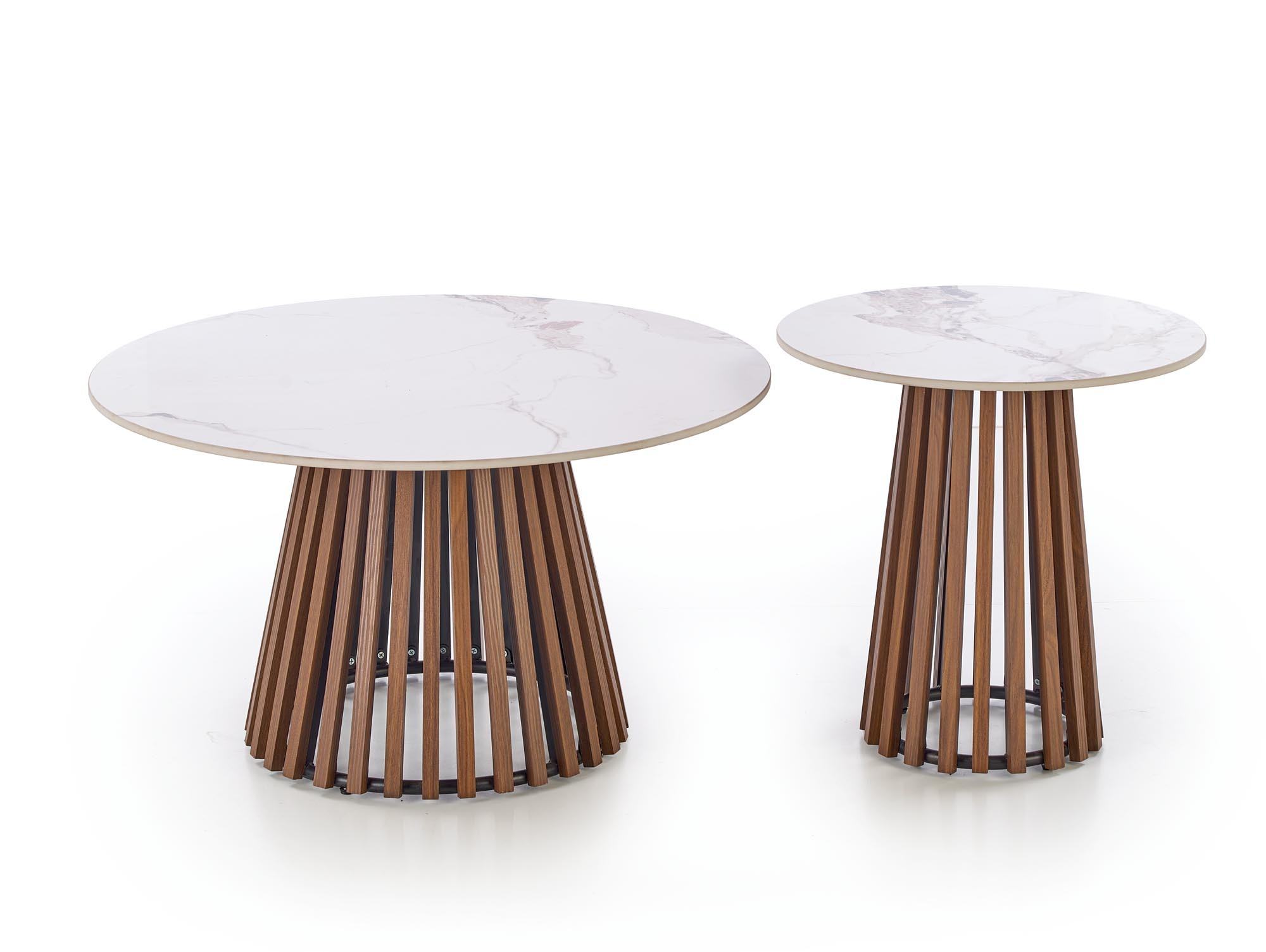 CARINA  ława beżowy marmur / orzechowy