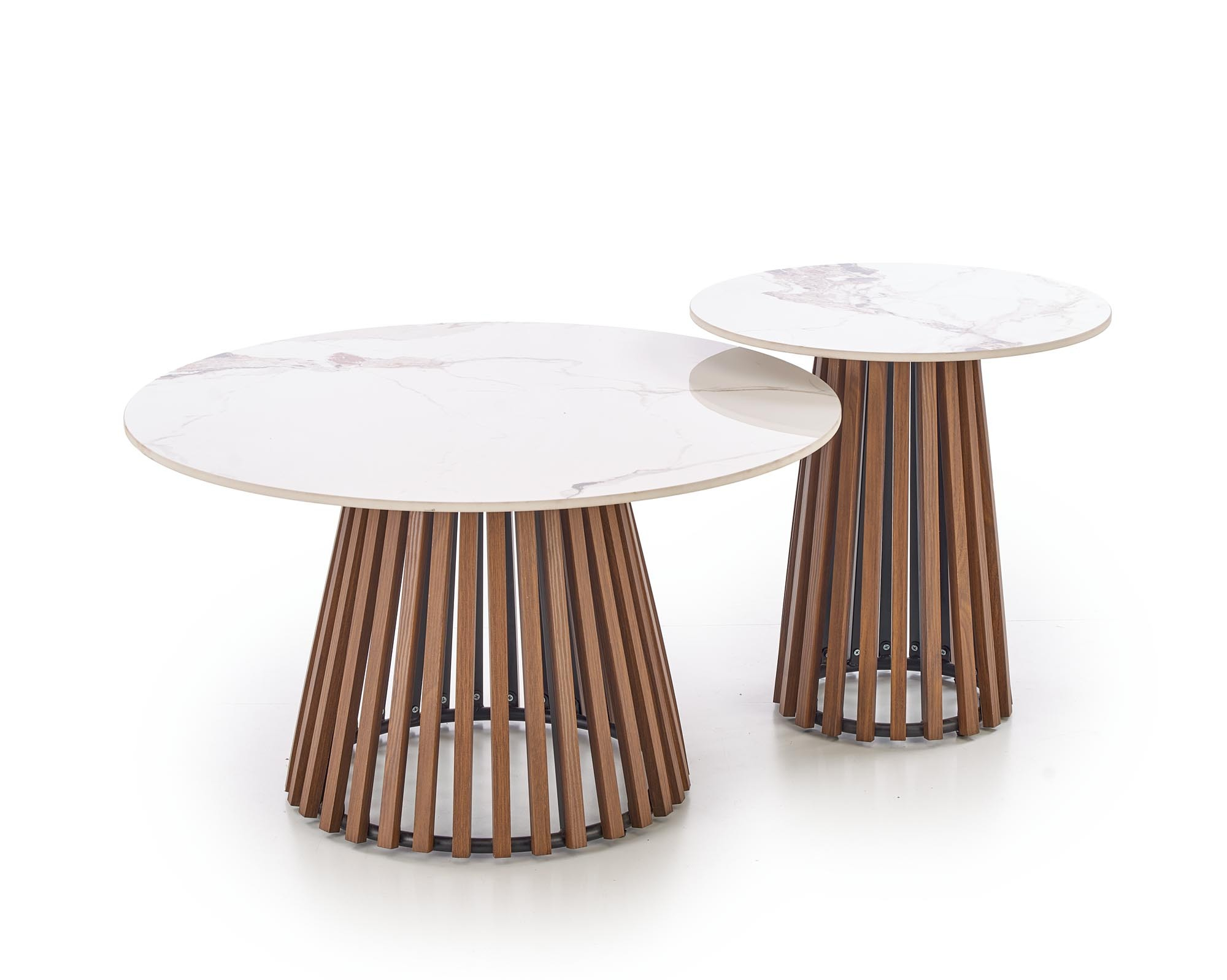 CARINA  ława beżowy marmur / orzechowy