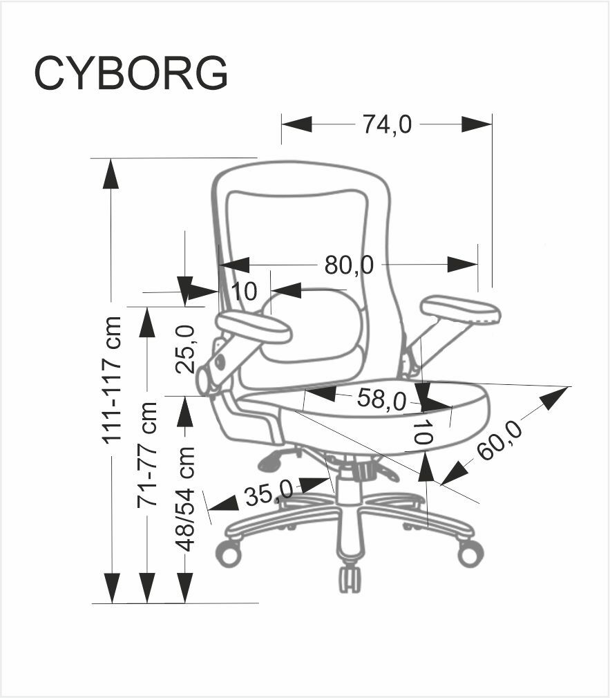 Fotel gabinetowy CYBORG- obciążenie do 180 kg