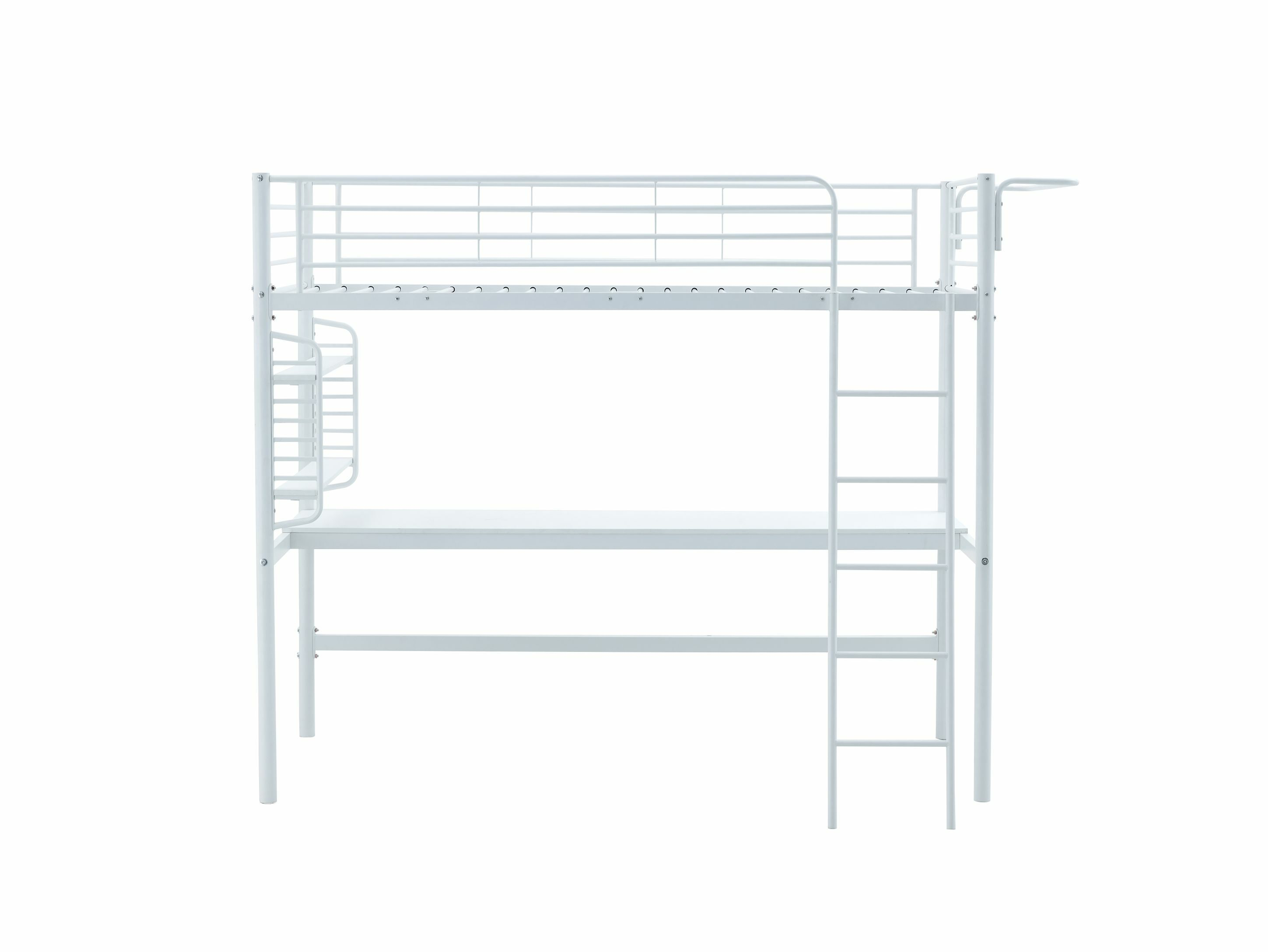 DOLCE łóżko piętrowe z biurkiem i organizerem, biały