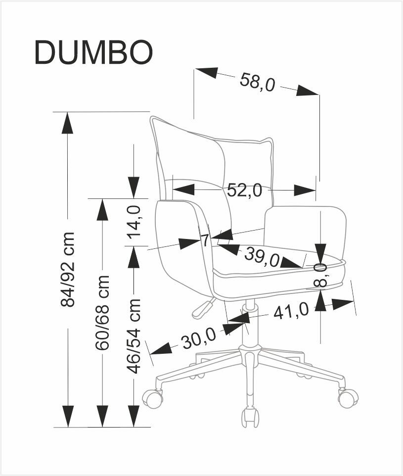 DUMBO fotel obrotowy jasny różowy