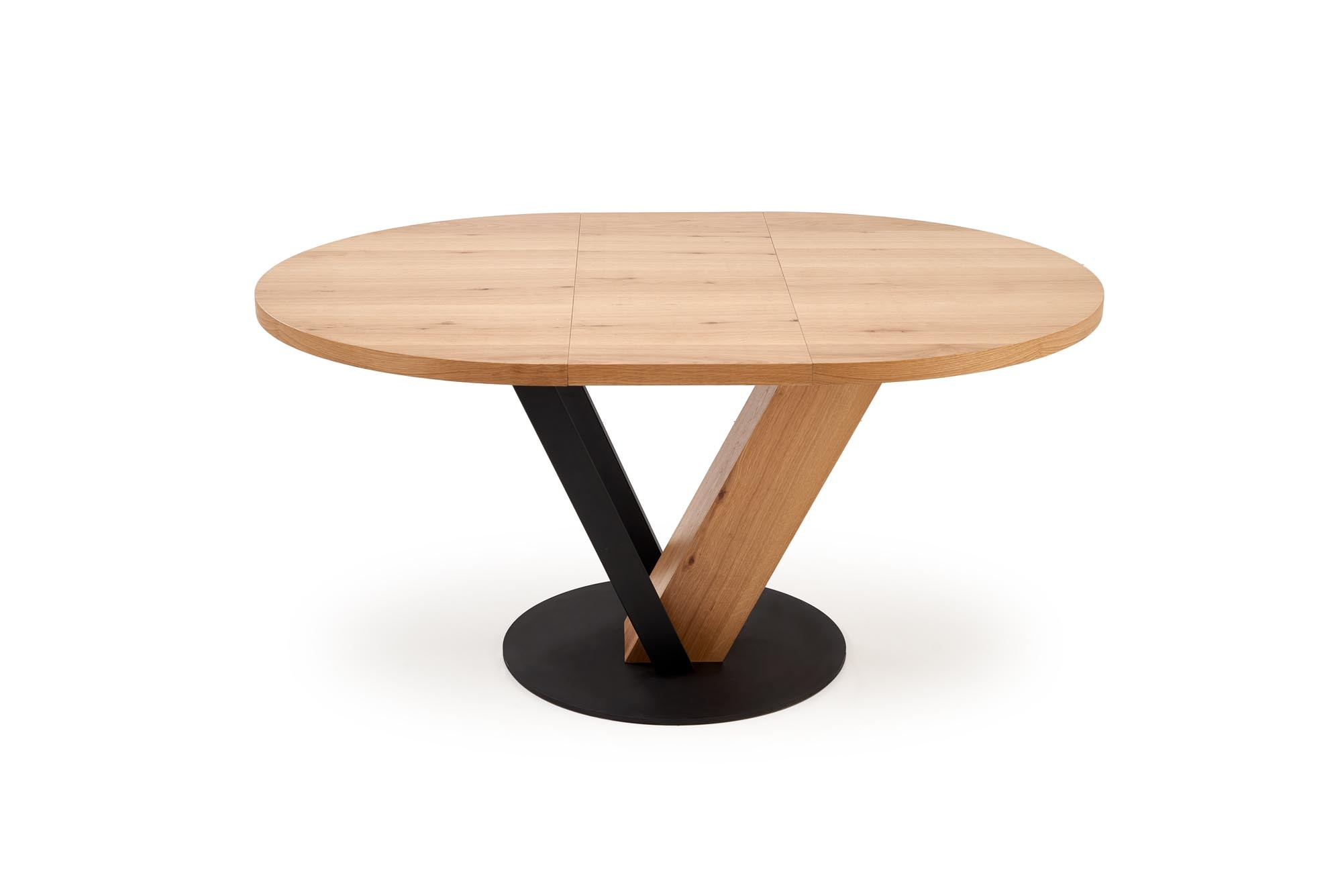 FANIS okrągły stół rozkładany 120-160/120/78 c, naturalny / czarny