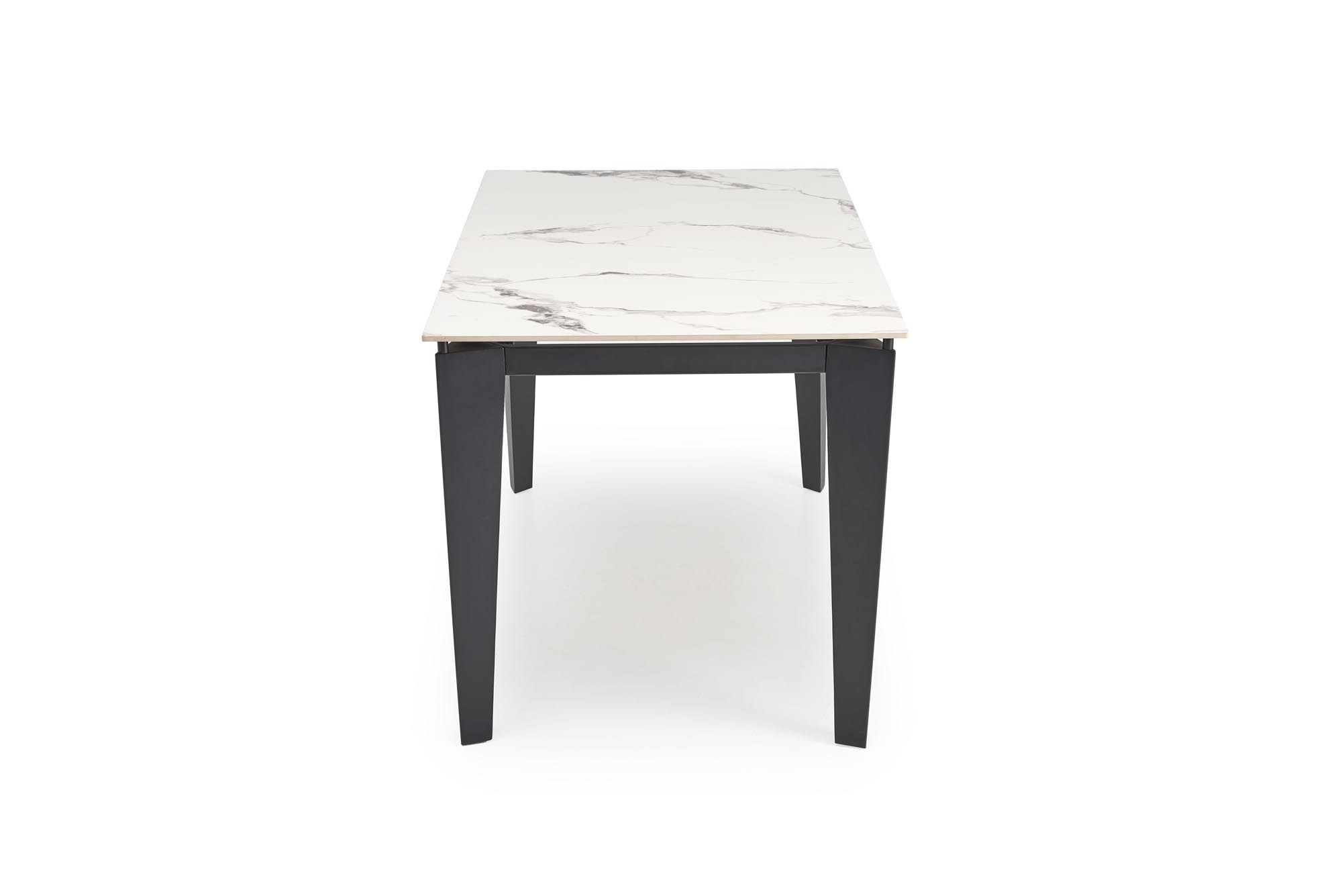 FELIX stół rozkładany 141-201/81/76, blat - biały marmur, nogi - czarny