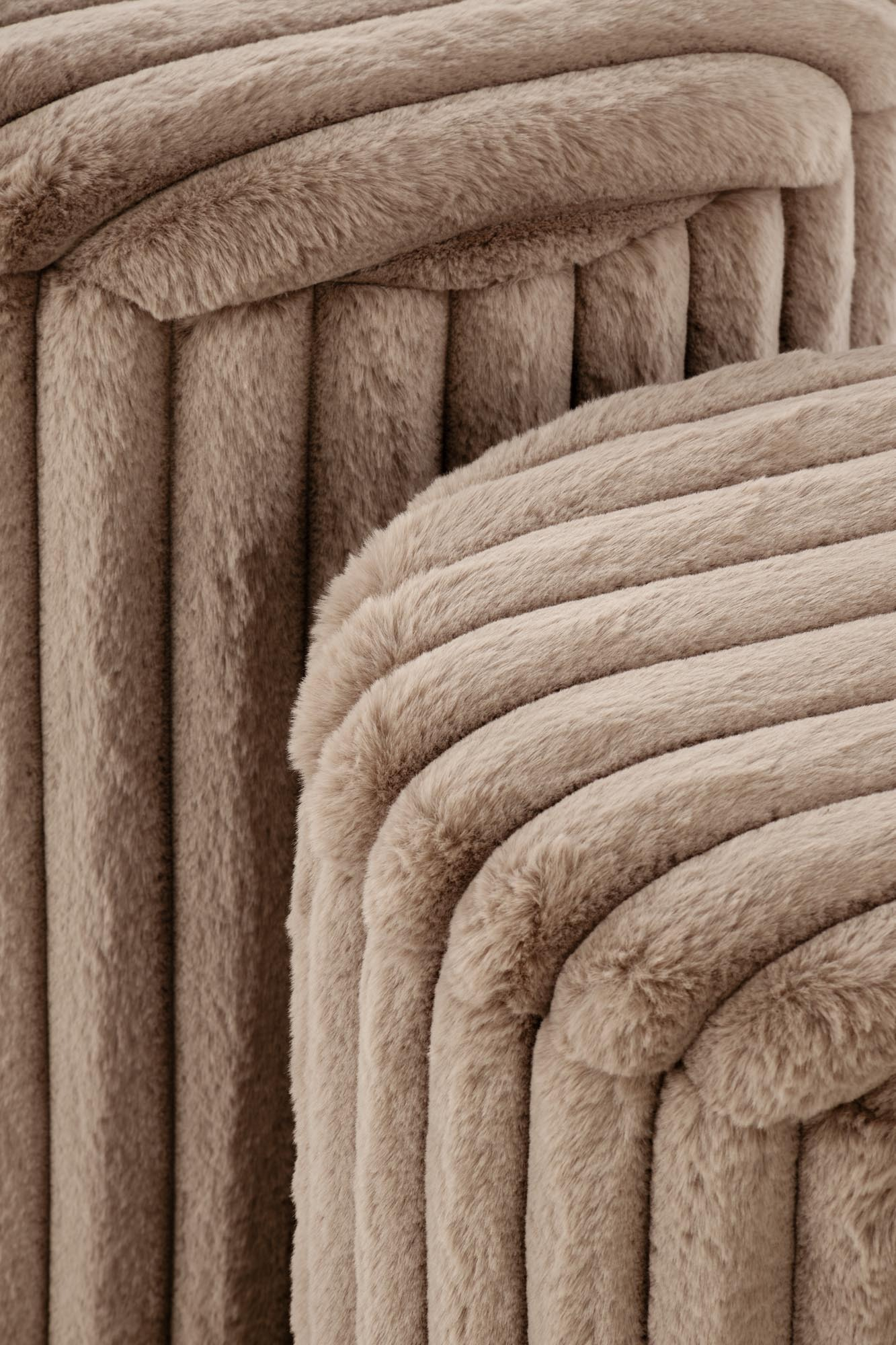 FIDO zestaw 2 puf, cappuccino / złoty