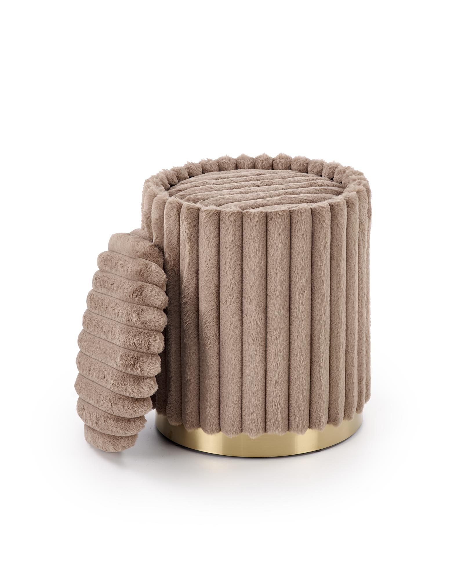 FIDO zestaw 2 puf, cappuccino / złoty