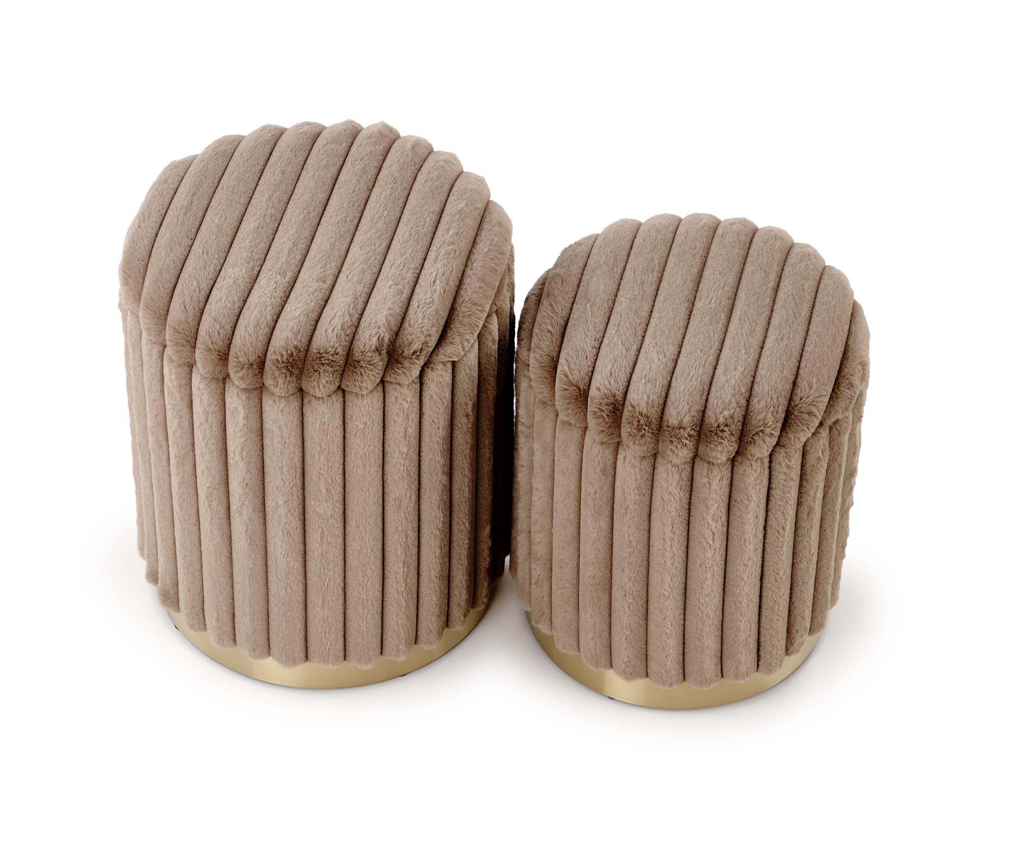 FIDO zestaw 2 puf, cappuccino / złoty