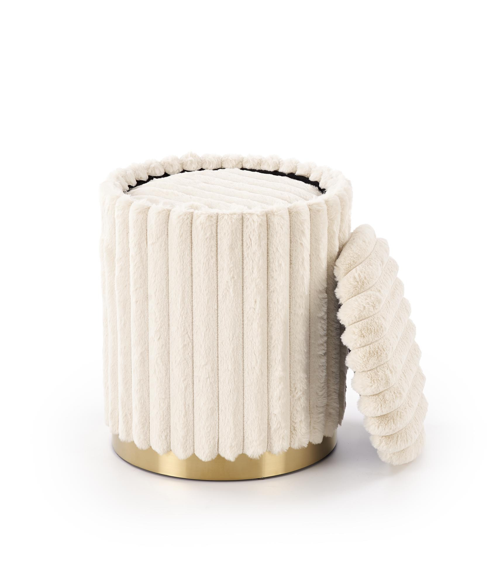 FIDO zestaw 2 puf, kremowy / złoty