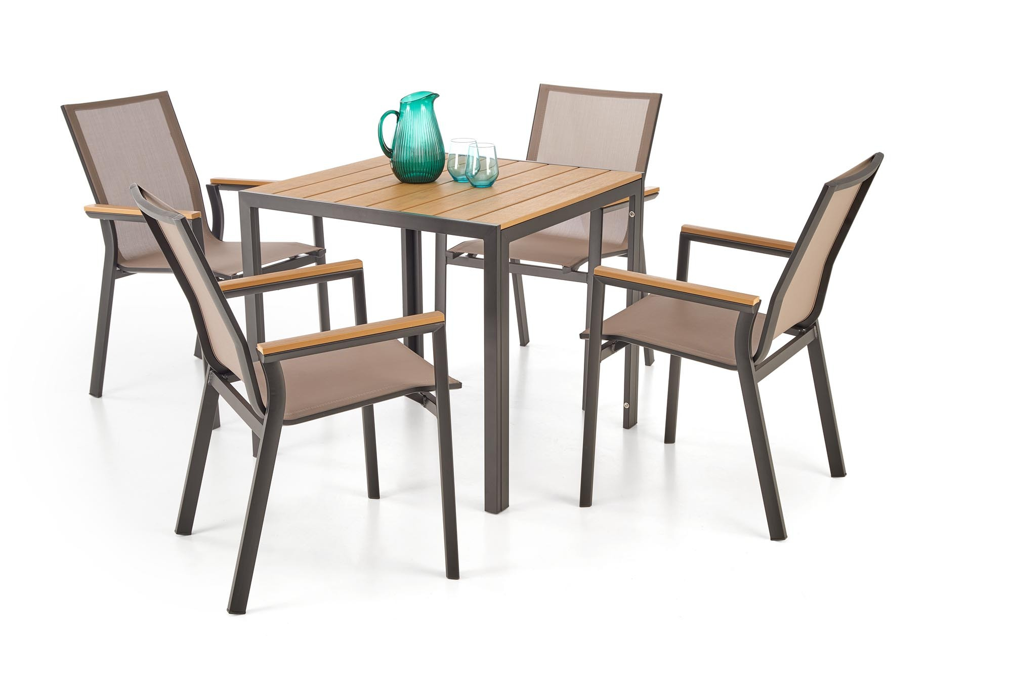 FIERRO krzesło, czarny / popielaty / brązowy