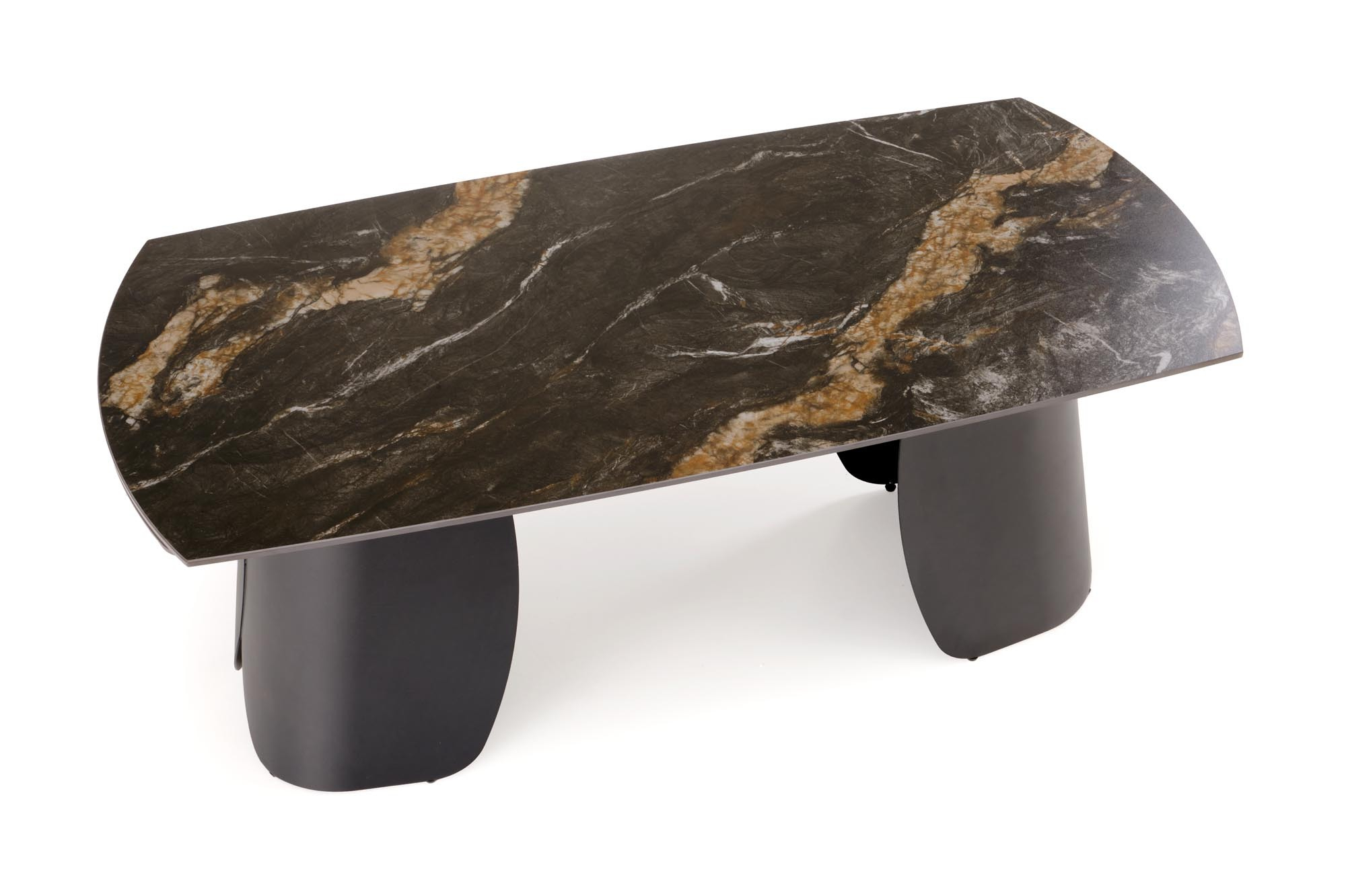 FORUM stół rozkładany 180-260/90/76 cm, czarny marmur / czarny