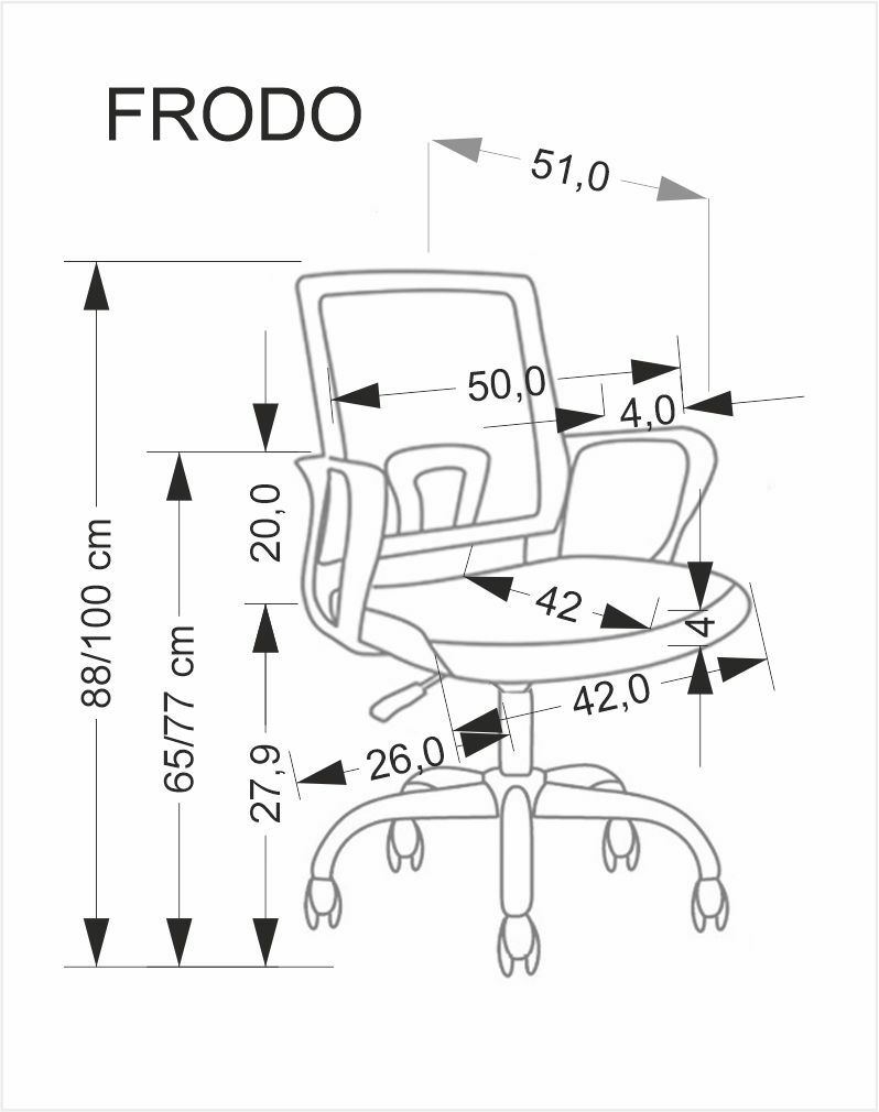FRODO fotel młodzieżowy jasny popiel