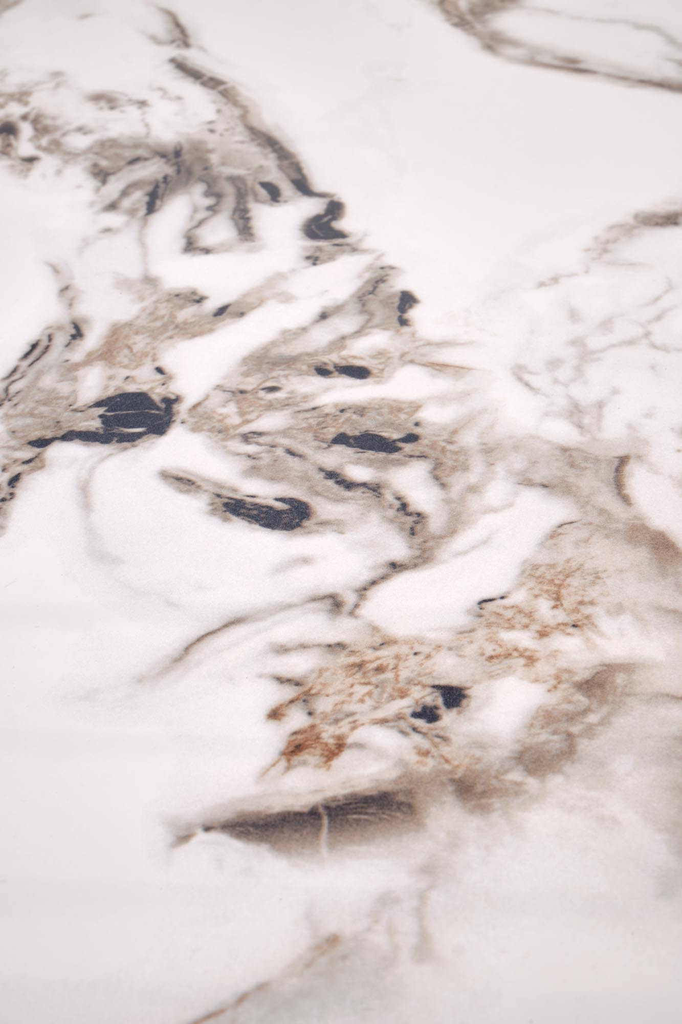 GARET stół okrągły, biały marmur / czarny