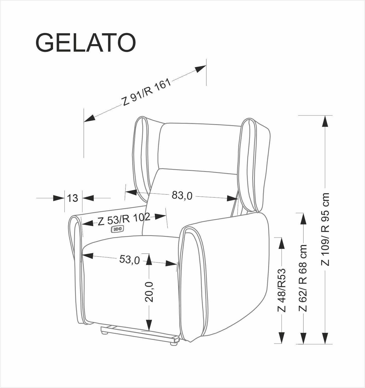 GELATO fotel wypoczynkowy z elektryczną funkcją rozkładania beżowy