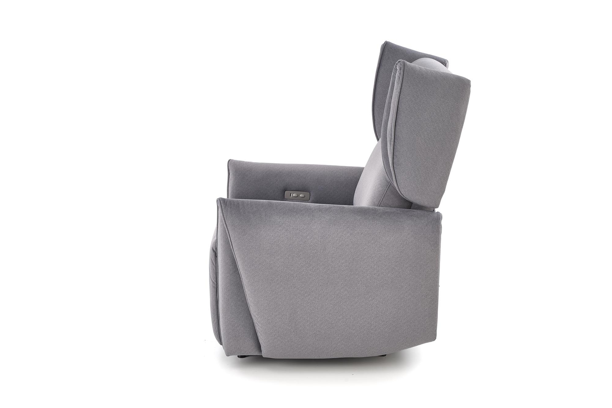 GELATO fotel wypoczynkowy z elektryczną funkcją rozkładania popielaty