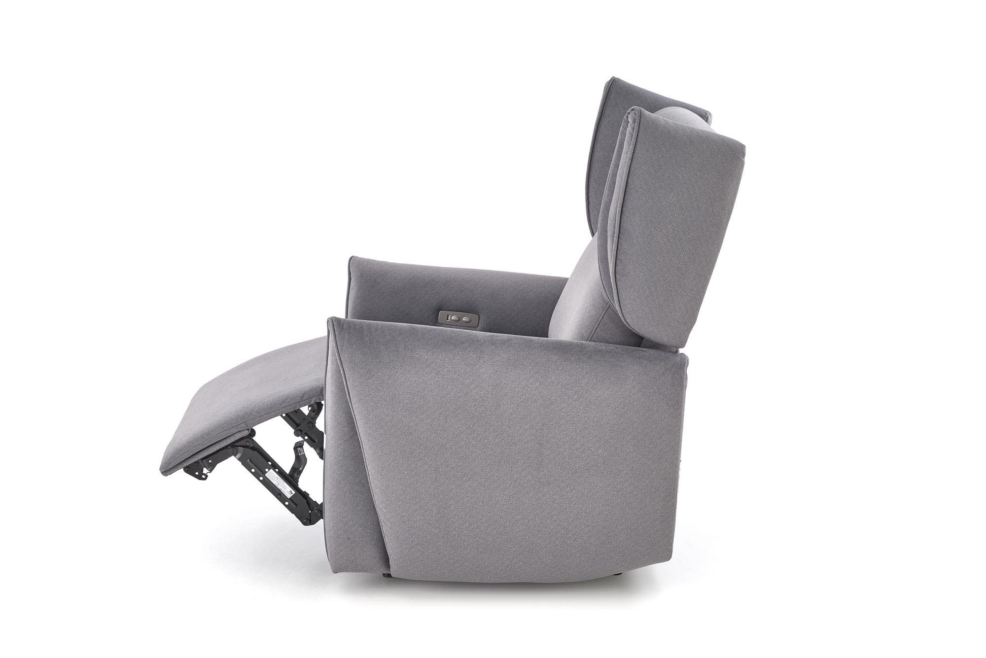 GELATO fotel wypoczynkowy z elektryczną funkcją rozkładania popielaty