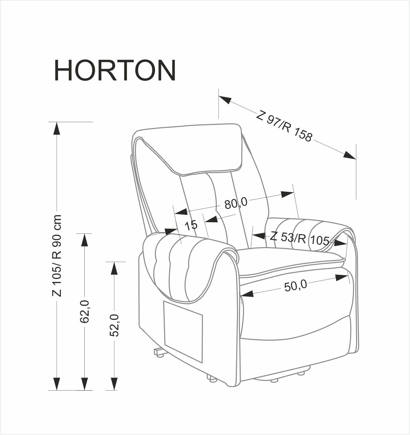 HORTON fotel wypoczynkowy  z elektrycznym rozkładaniem i funkcją pionizacji beżowy