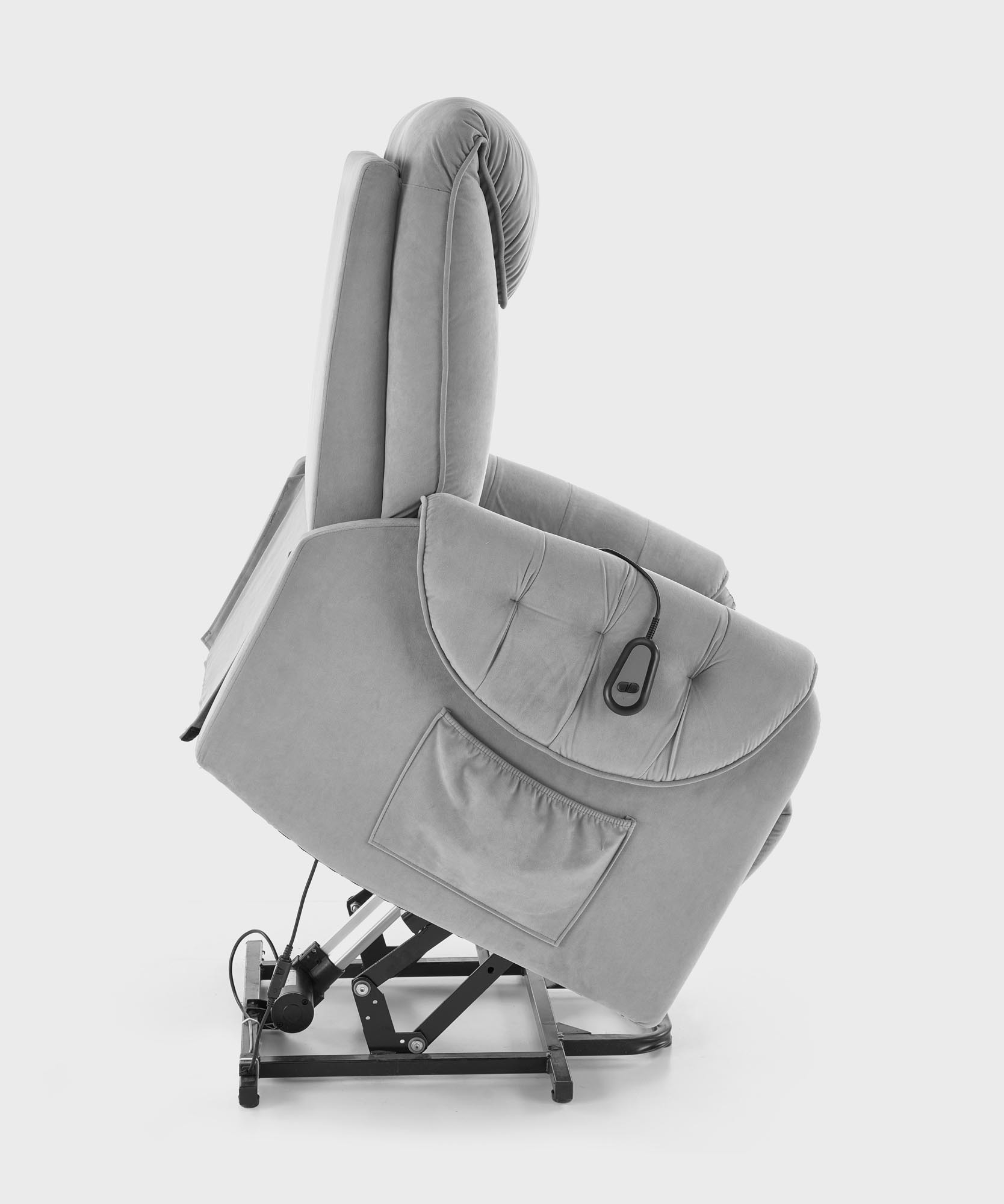 HORTON fotel wypoczynkowy z elektrycznym rozkładaniem i funkcją pionizacji popielaty